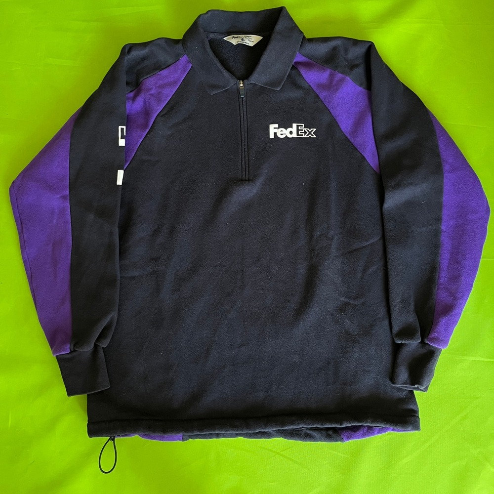 Fed Stan Herman VF Imagewear Fleece Quarter Zip Pullover Navy Purple Mens XL‎